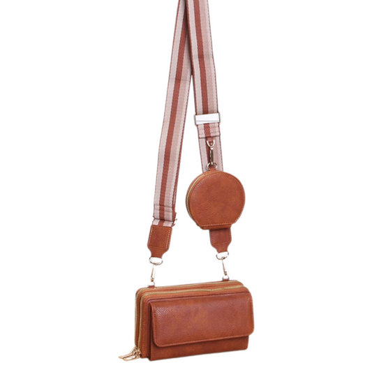 Handytasche mit Portemonnaie Braun