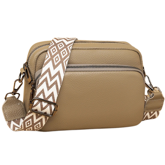 Echtleder Hobo Umhängetasche Beige