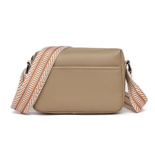 Echtleder Schulter Umhängetasche Beige